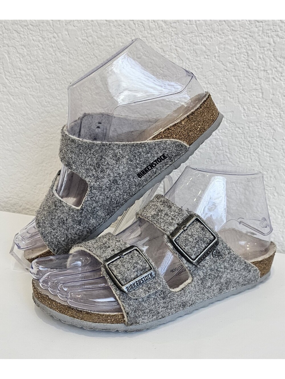Birkenstock Arizona Kids Gray Wool Felt Sandals EU 33 US 2 Adjustable Buckle